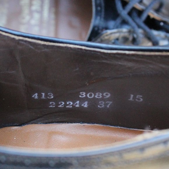 Vtg Dack’s Black Polished Medallion Cap Toe Oxford, Men's Size 13 D, EUC - Picture 10 of 12